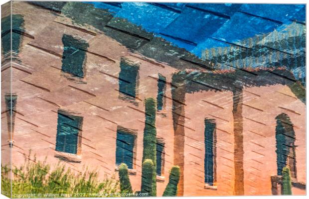 Colorful Reflection Abstract City Hall Tucson Arizona Canvas Print by William Perry