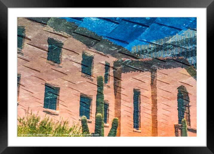 Colorful Reflection Abstract City Hall Tucson Arizona Framed Mounted Print by William Perry