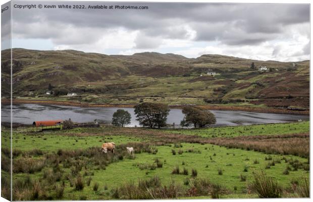 Farm by loch at Struan Canvas Print by Kevin White