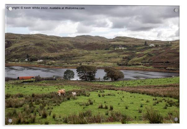 Farm by loch at Struan Acrylic by Kevin White