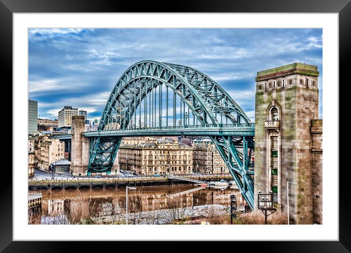 Majestic Tyne Bridge Framed Mounted Print by Valerie Paterson