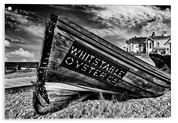 Whitstable Oyster Company Boat Acrylic by John B Walker LRPS