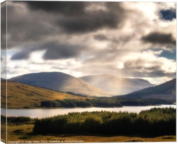 Light on Loch Tulla Scotland. Canvas Print by Craig Yates