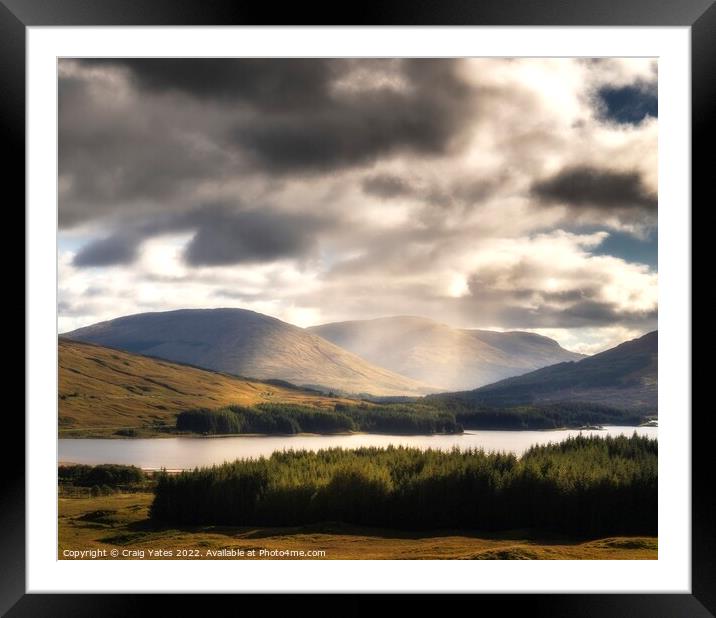 Light on Loch Tulla Scotland. Framed Mounted Print by Craig Yates