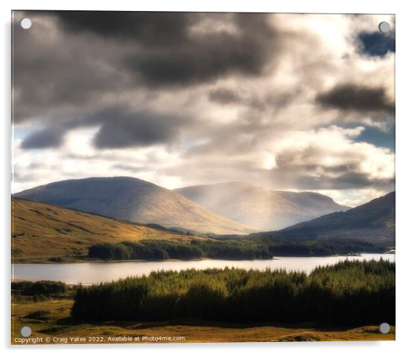 Light on Loch Tulla Scotland. Acrylic by Craig Yates