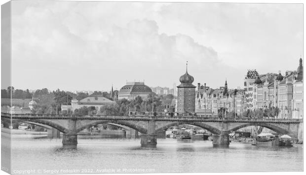 Prague. Stylish black and white photograph of the capital of the Czech Republic. Canvas Print by Sergey Fedoskin