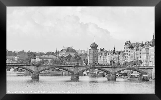 Prague. Stylish black and white photograph of the capital of the Czech Republic. Framed Print by Sergey Fedoskin