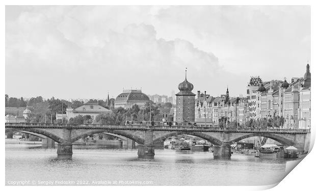 Prague. Stylish black and white photograph of the capital of the Czech Republic. Print by Sergey Fedoskin