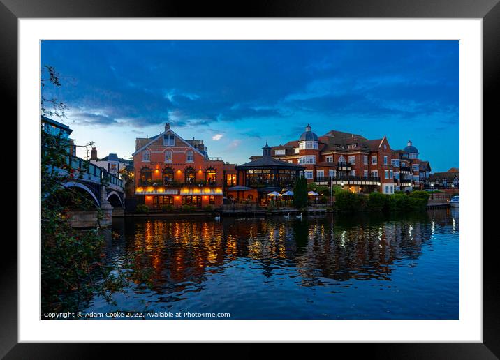 River Thames At Night | Windsor By Night Framed Mounted Print by Adam Cooke
