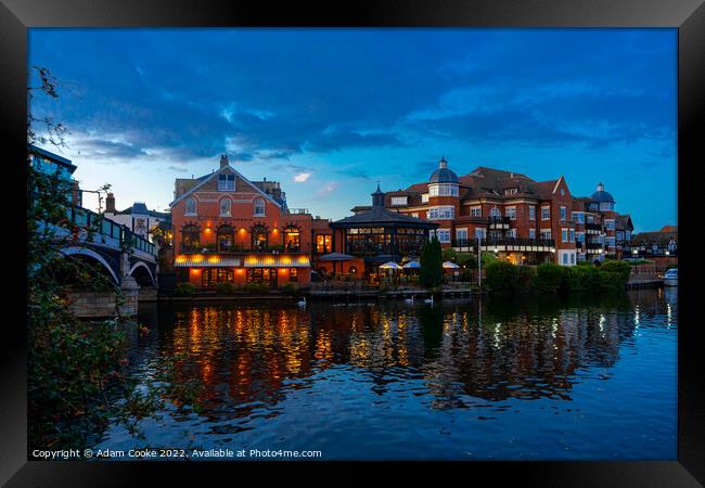 River Thames At Night | Windsor By Night Framed Print by Adam Cooke