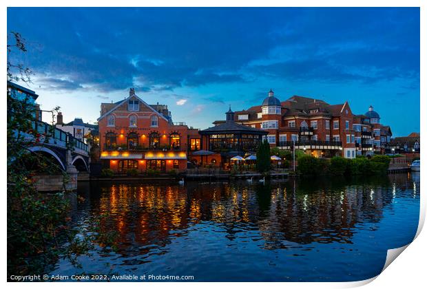 River Thames At Night | Windsor By Night Print by Adam Cooke