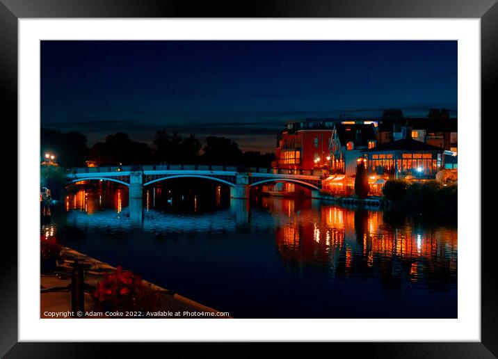 River Thames By Night | Windsor By Night Framed Mounted Print by Adam Cooke