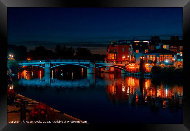 River Thames By Night | Windsor By Night Framed Print by Adam Cooke