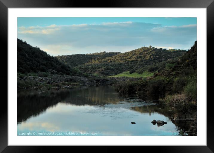 Guadiana Calm Waters in Pulo do Lobo Framed Mounted Print by Angelo DeVal