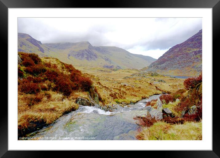 Ogwen valley Snowdonia Wales Framed Mounted Print by john hill