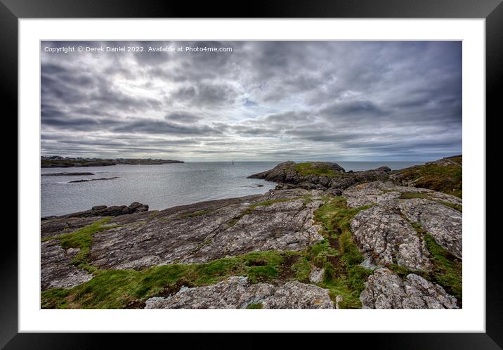 A Moody Day at  Trearddur Bay, Anglesey Framed Mounted Print by Derek Daniel