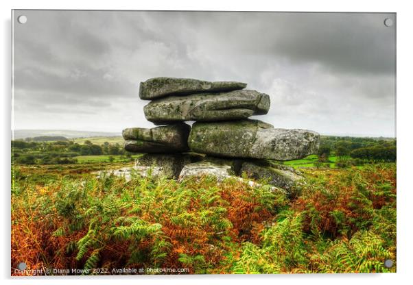 Bodmin Moor Tor Cheesewring  Acrylic by Diana Mower