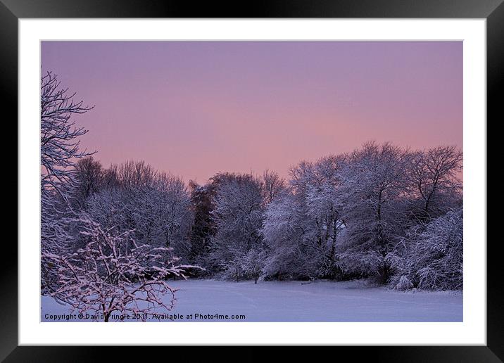 Snow Scene at Sunrise Framed Mounted Print by David Pringle