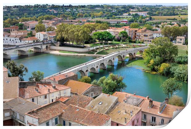 Pont Vieux, Beziers Print by David Hare