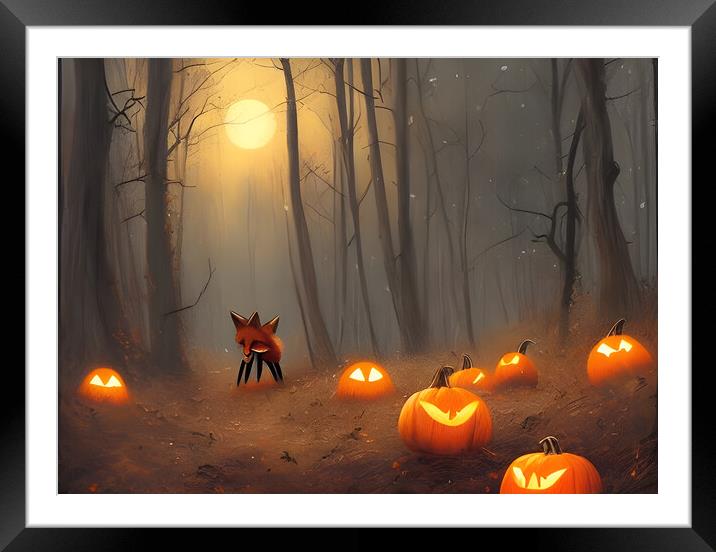 Foxy Halloween Framed Mounted Print by Picture Wizard