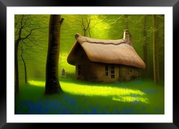 Cottage In The Woods Framed Mounted Print by Picture Wizard