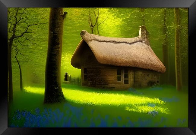 Cottage In The Woods Framed Print by Picture Wizard