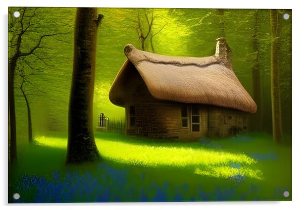 Cottage In The Woods Acrylic by Picture Wizard