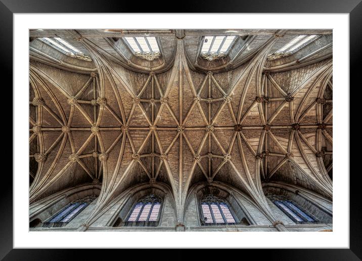 12th Century Vaulted Ceiling above the Nave, Malme Framed Mounted Print by Derek Beattie