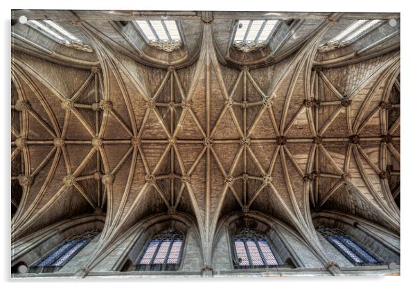 12th Century Vaulted Ceiling above the Nave, Malme Acrylic by Derek Beattie