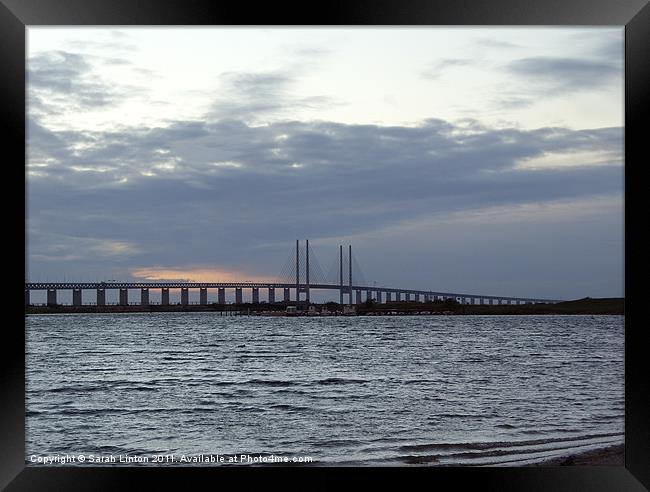 Öresund Bridge, Sweden Framed Print by Sarah Osterman