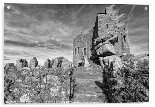 Carn Brea Castle Acrylic by Mark Bowman