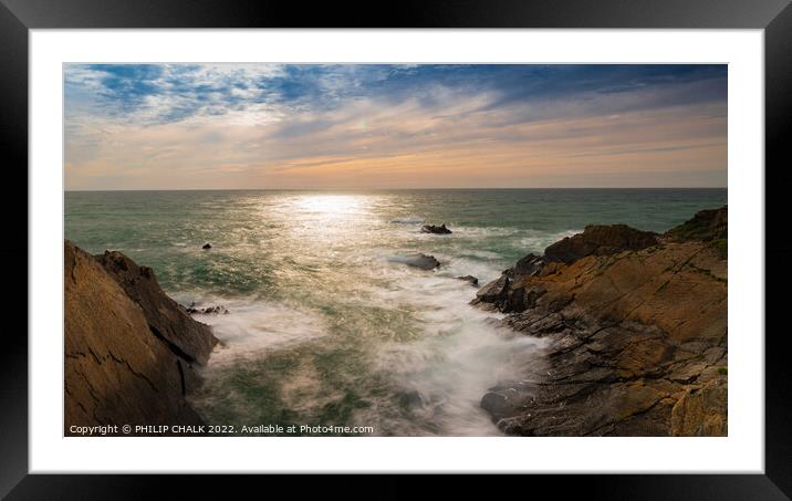 Hartland quay sunset 791  Framed Mounted Print by PHILIP CHALK