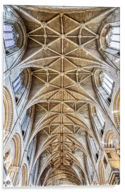 12th Century Vaulted Ceiling above the Nave, Malme Acrylic by Derek Beattie