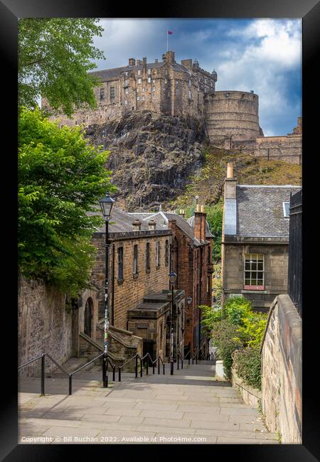 The Vennel Below Edinburgh Castle Framed Print by Bill Buchan