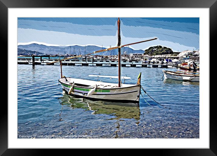 Typical fishing boat - CR2205-7701-WAT Framed Mounted Print by Jordi Carrio