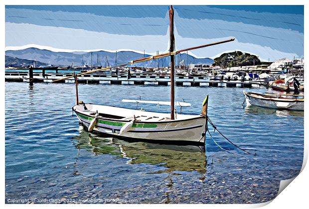 Typical fishing boat - CR2205-7701-WAT Print by Jordi Carrio