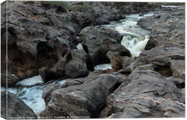 Pulo do Lobo Rocky River Canvas Print by Angelo DeVal