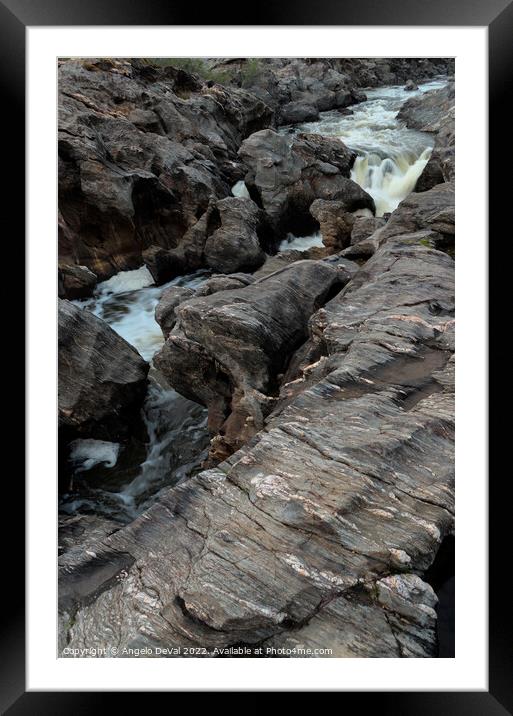 Pulo do Lobo River and Rocks Framed Mounted Print by Angelo DeVal