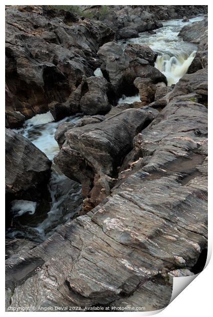 Pulo do Lobo River and Rocks Print by Angelo DeVal