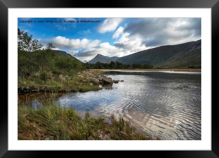Glen Etive loch at end of road Framed Mounted Print by Kevin White