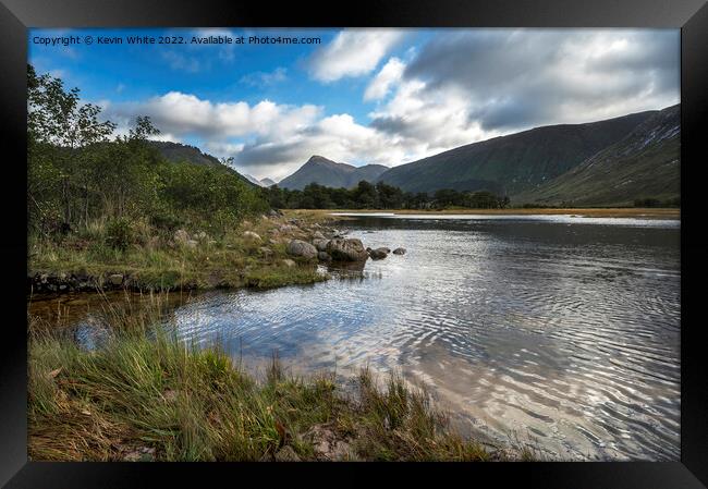 Glen Etive loch at end of road Framed Print by Kevin White
