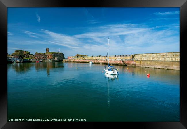 Historic Dunbar Harbour, East Lothian, Scotland Framed Print by Kasia Design