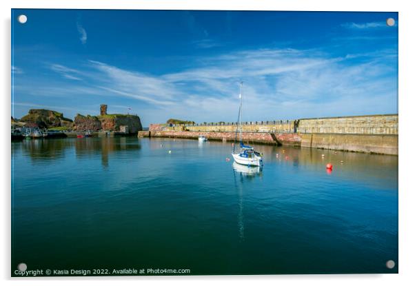 Historic Dunbar Harbour, East Lothian, Scotland Acrylic by Kasia Design