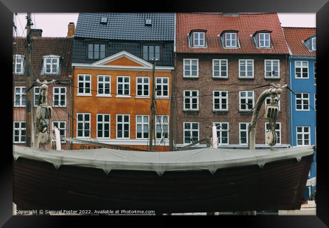 Copenhagen harbor Nyhavn colourful houses Framed Print by Samuel Foster