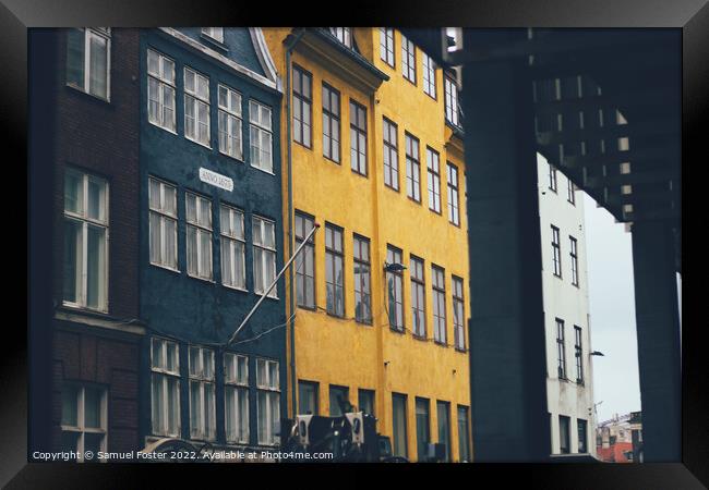 Copenhagen harbor Nyhavn colourful houses Framed Print by Samuel Foster