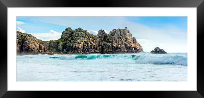 Logan Rock and Treen Cliff, Cornwall. Framed Mounted Print by Maggie McCall
