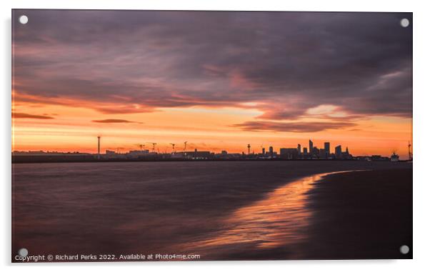 Liverpool Cityscape at Daybreak Acrylic by Richard Perks