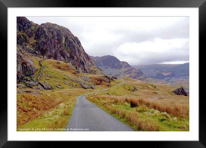Road to the Sewlan dam, Festiniog, Wales Framed Mounted Print by john hill