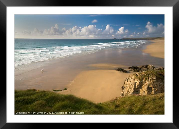 Lone Surfer Framed Mounted Print by Mark Bowman