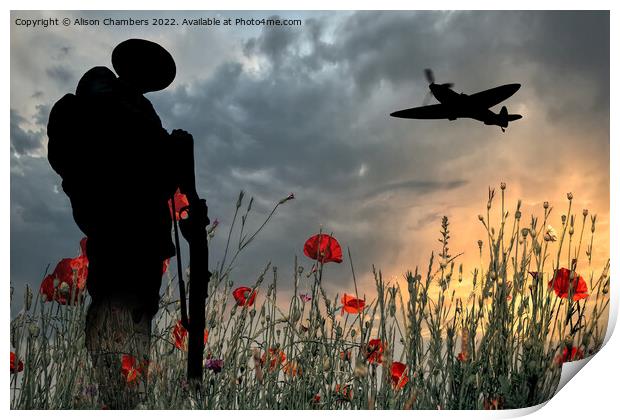 Lest We Forget The Unknown Soldier  Print by Alison Chambers